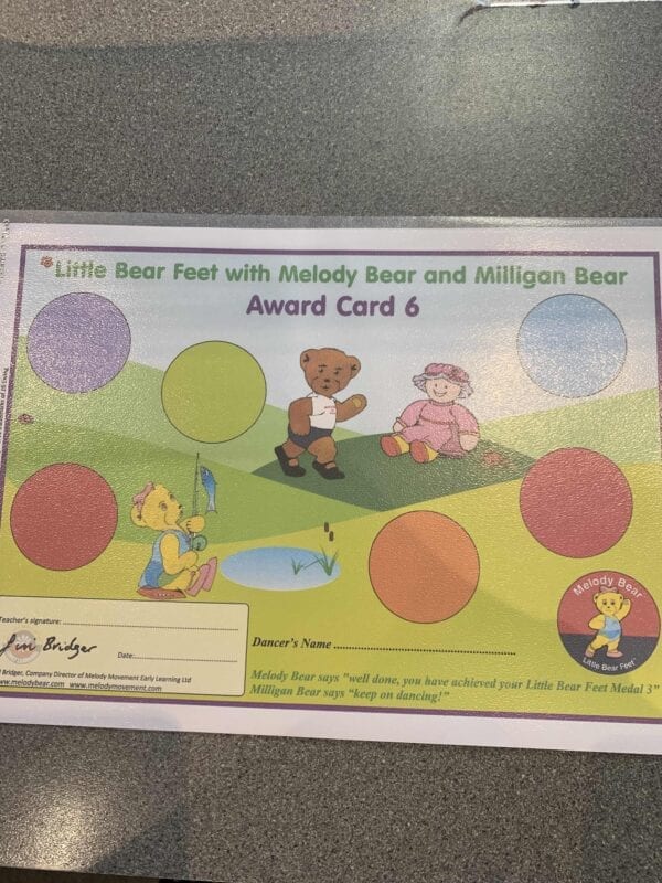 Little Bear Feet with Melody Bear and Milligan Bear Award Card 6